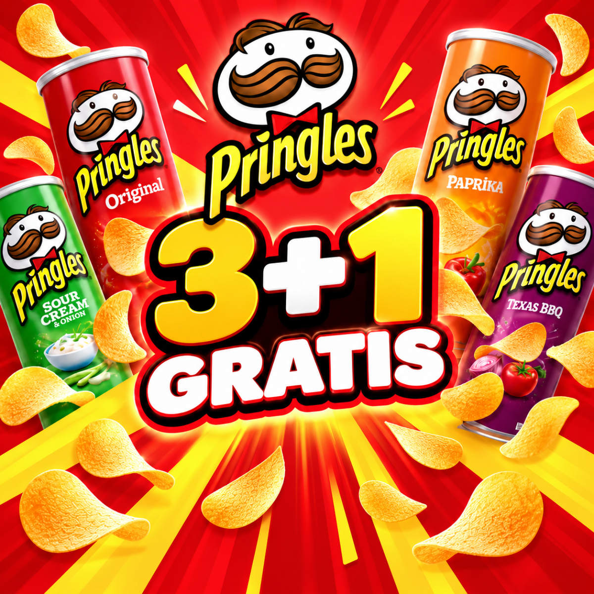 PRINGLES 3+1 FREE! 